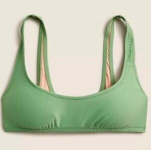 J.Crew Green Square Back Bikini Top